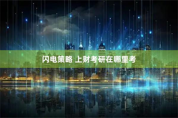 闪电策略 上财考研在哪里考