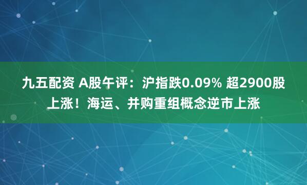 九五配资 A股午评：沪指跌0.09% 超2900股上涨！海运、并购重组概念逆市上涨