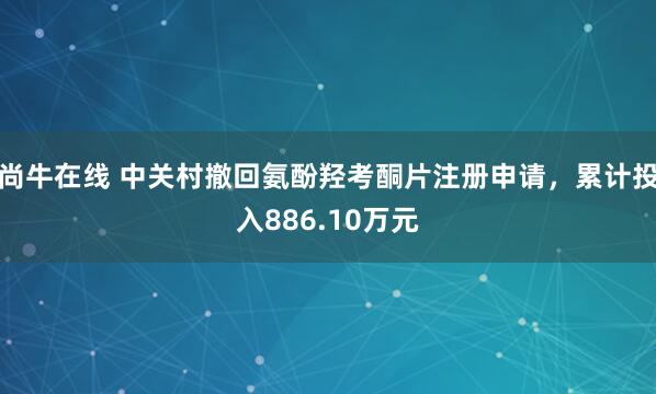 尚牛在线 中关村撤回氨酚羟考酮片注册申请，累计投入886.10万元